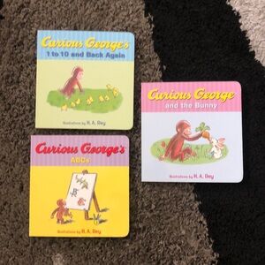Curious George Board Book Bundle ABCs Counting Numbers Bunny